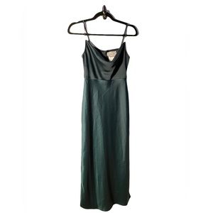 BHLDN forest green midi dress size 0